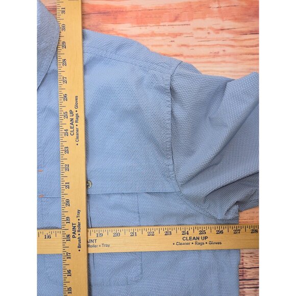 Orvis Mens Blue Gingham Short Sleeve Fishing Shirt XXL Button-Down Mesh Lining - Picture 9 of 9